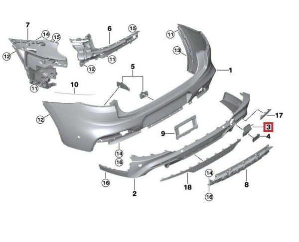 NEW GENUINE BMW X4 SERIES G02 M REAR BUMPER TOW HOOK COVER CAP 51128065134 - Image 2