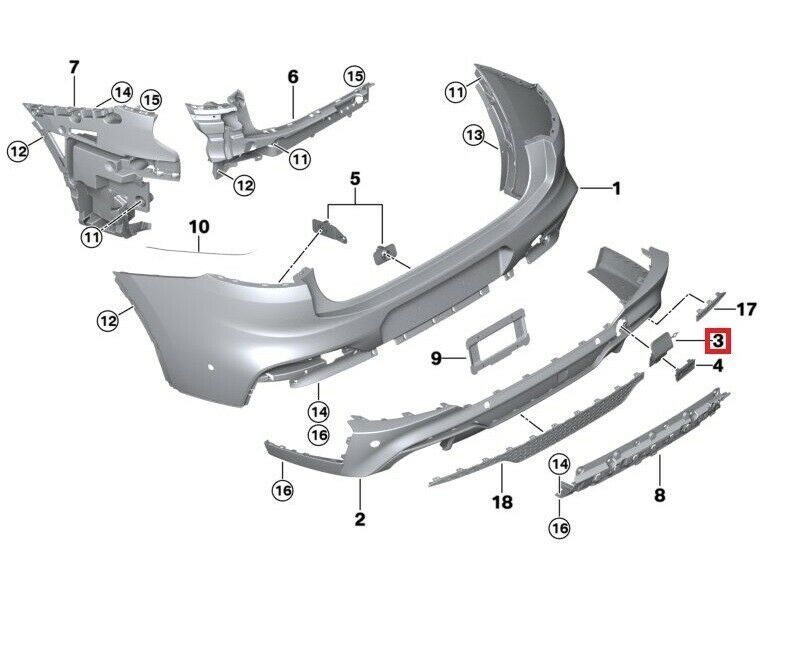 NEW GENUINE BMW X4 SERIES G02 M REAR BUMPER TOW HOOK COVER CAP 51128065134 - Image 2