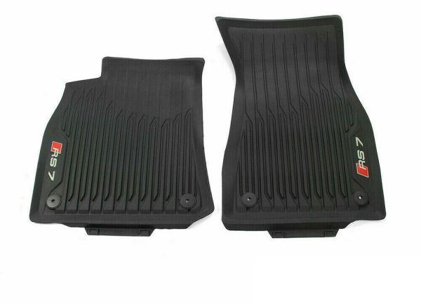 NEW GENUINE AUDI RS7 4K FRONT BLACK RUBBER ALL WEATHER FLOOR MATS LHD 4K8061221A041
