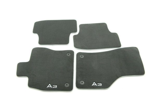 NEW GENUINE AUDI A3 13-16 FRONT & REAR PREMIUM BLACK TEXTILE FLOOR MATS LHD 8V1061271BMNO