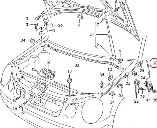 NEW GENUINE VW POLO 2005 - 2008 RHD BONNET RELEASE LID LOCK CABLE 6Q2823531E - Image 3