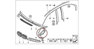 BMW NEW GENUINE E46 3 SERIES OUTER WINDSHIELD COWL COVER LEFT N/S 51718208479 - Image 2