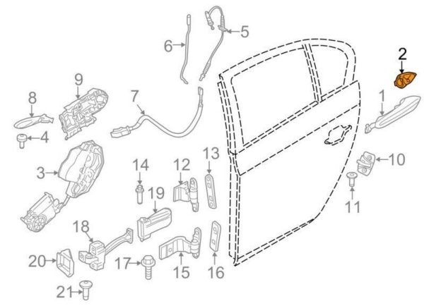 BMW NEW GENUINE 7 SERIES F01 FRONT DOOR HANDLE OUTSIDE PAD LEFT N/S 51217292575 - Image 2