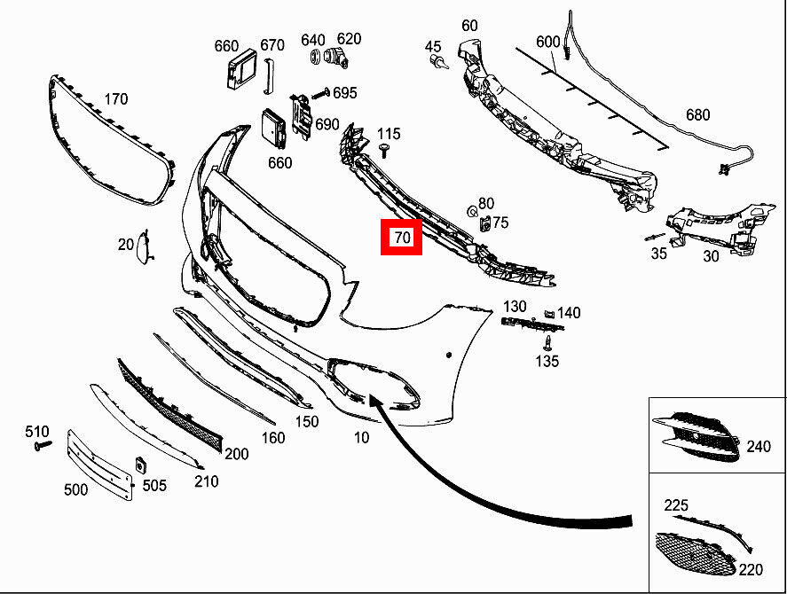 NEW GENUINE MERCEDES BENZ E-CLASS W213 2016- FRONT BUMPER BRACKET A2138851265 - Image 2