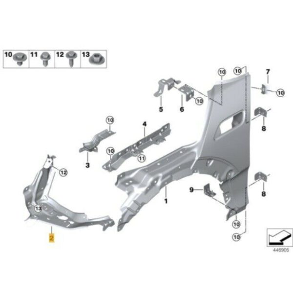NEW GENUINE MINI F54 CLUBMAN FRONT HEADLIGHT MOUNTING BRACKET RIGHT O/S 51647351536 - Image 2