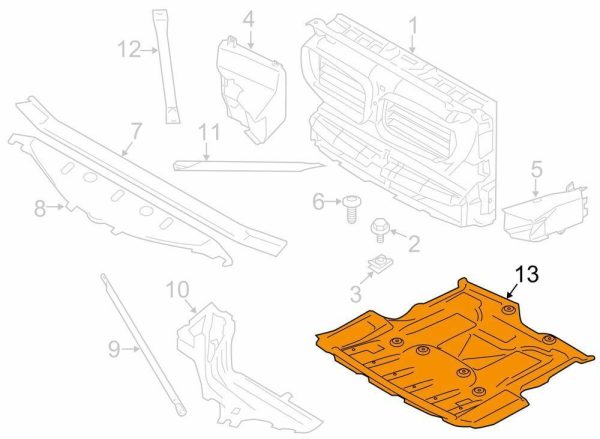 BMW NEW GENUINE F10 F11 F07 F06 F13 F01 F02 ENGINE COMP UNDERHOOD SPLASH SHIELD 51757185113 - Image 2