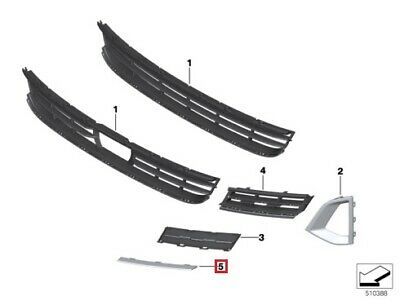 NEW GENUINE BMW 5 SERIES G30 LCI BASIS FRONT BUMPER GRILL RUBBER STRIP LEFT N/S - Image 2