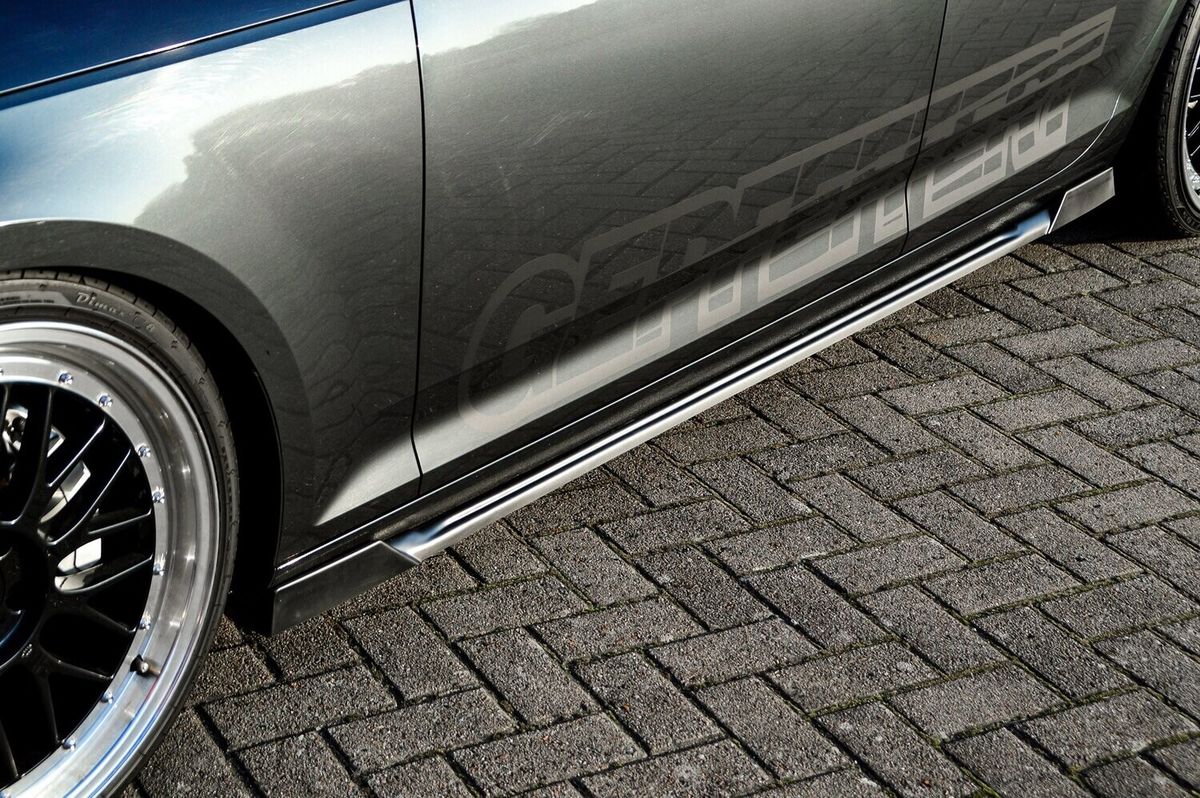 Black Gloss Performance Side skirts addons / Blades / diffusers / sill covers with Wing For Audi A4 B9 2015-2020 - Image 2
