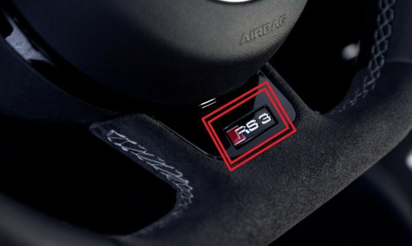 NEW GENUINE AUDI RS3 2016 STEERING WHEEL RS3 BADGE EMBLEM 8V0419685B - Image 2