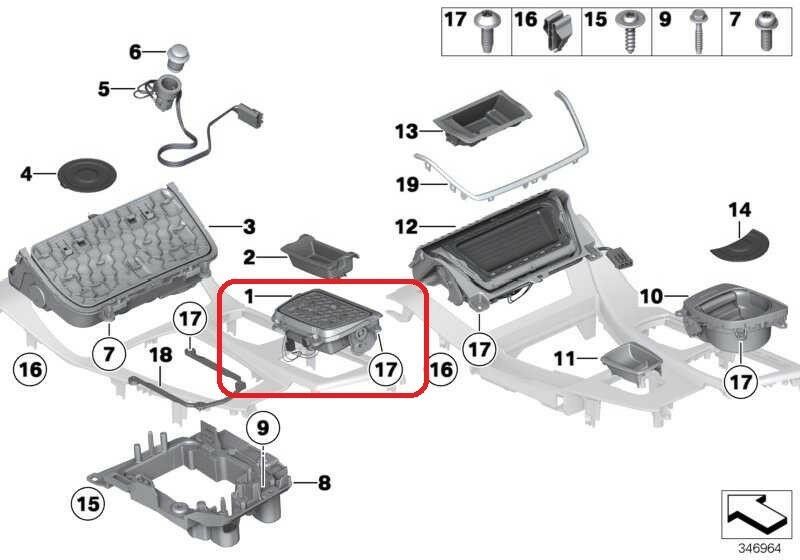 BMW NEW GENUINE 5 SERIES F10 F11 FRONT CENTER CONSOLE ASHTRAY 51169206347 - Image 2