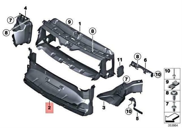 NEW GENUINE BMW 1' F20 F21 12-15 M SPORT FRONT RADIATOR LOWER AIR DUCT 51748050728 - Image 2