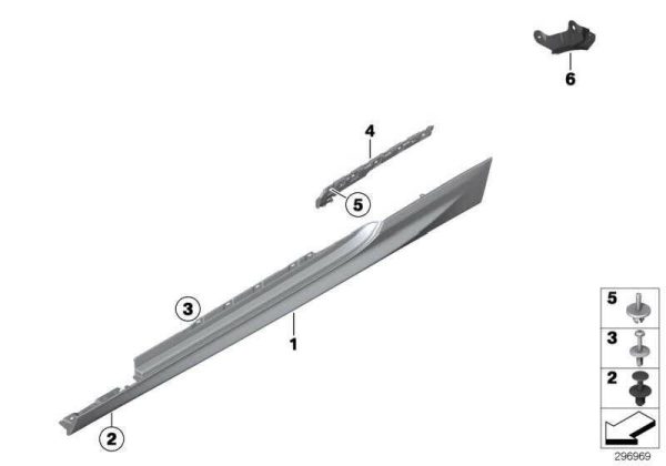 BMW NEW GENUINE 6 F06 M SPORT PACKAGE SIDE SKIRT TRIM SILL N/S LEFT 51778052655 - Image 2