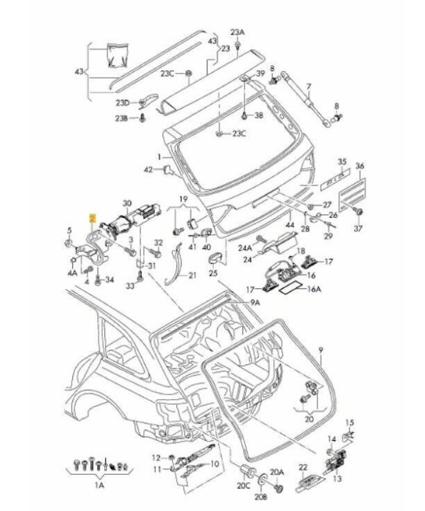NEW GENUINE AUDI Q5 2009-2016 REAR FLAP HINGE TAILGATE RIGHT N/S 8R0827300A - Image 3