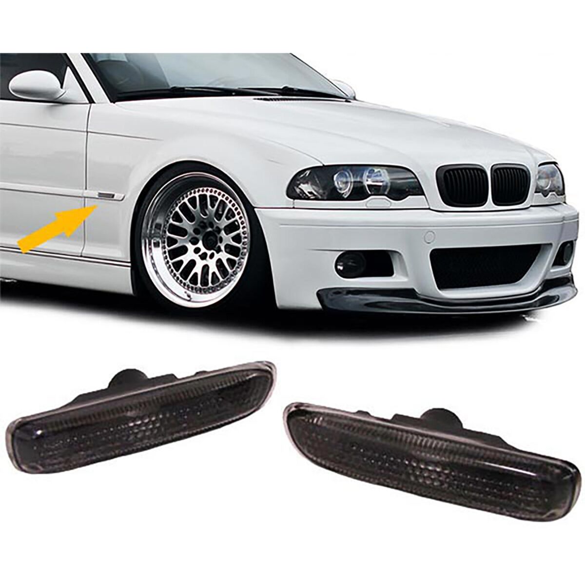 Smoked Side Repeaters / Turn Signals For BMW E46 97-03