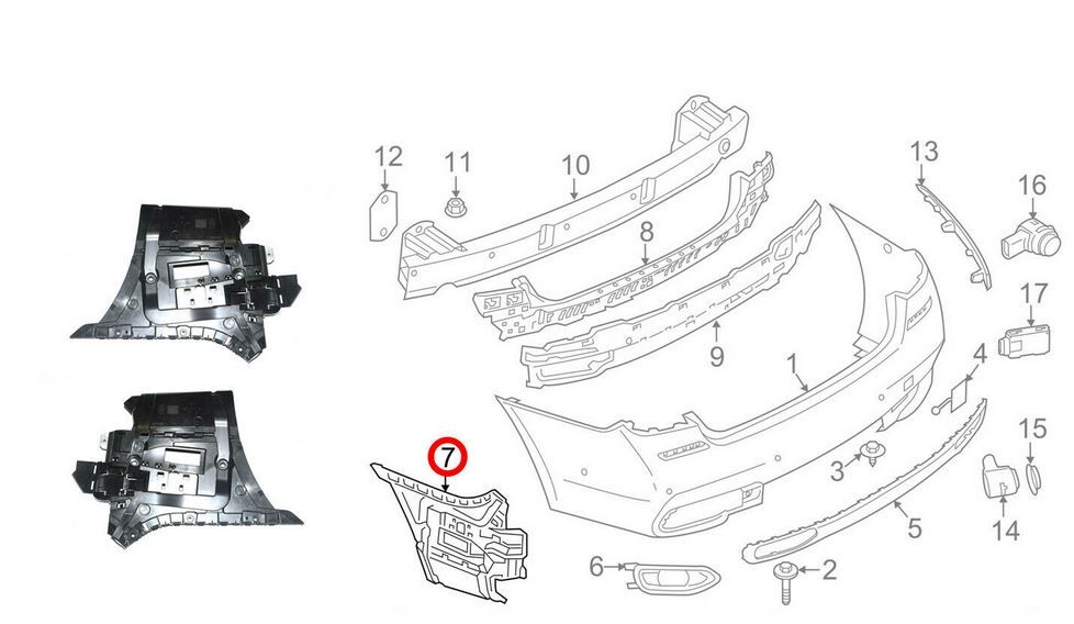 NEW GENUINE BMW 7 SERIES G11 G12 REAR BUMPER MOUNTING BRACKETS PAIR SET N/S+O/S 51127357147 + 51127357148 - Image 4