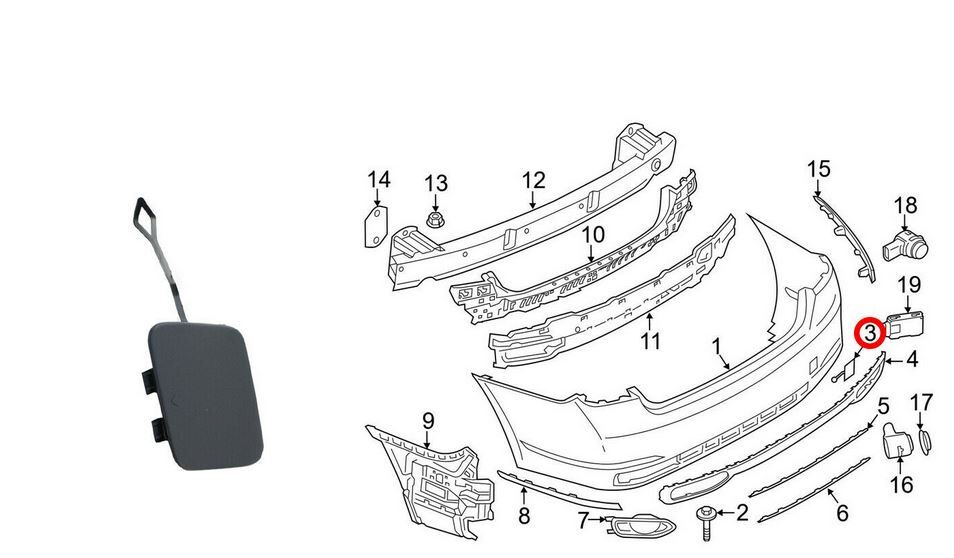 NEW GENUINE BMW 7 SERIES G11 G12 REAR BUMPER TOW EYE COVER CAP 51127427623 - Image 4