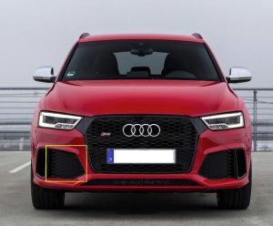 NEW GENUINE AUDI RSQ3 8U FRONT RIGHT O/S AIR GUIDE GRILLE IN BLACK GLOSSY 8U0807682MT94