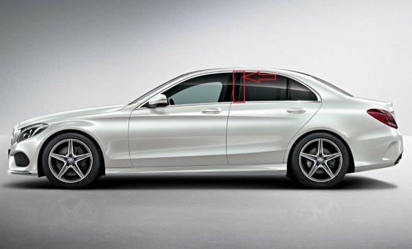 NEW GENUINE MERCEDES BENZ MB C W205 REAR DOOR B-PILLAR OUTSIDE BLACK LEFT A2056900987 - Image 2