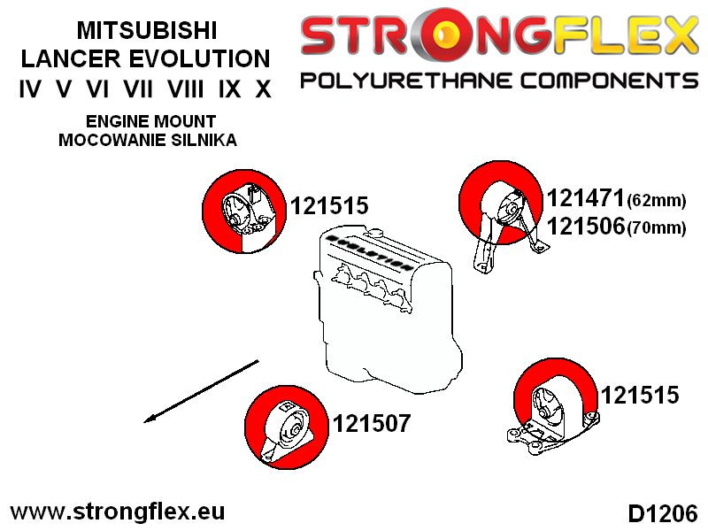 121506B: Front lower diff mount 70mm - Image 2