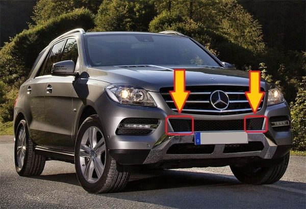 NEW GENUINE MERCEDES MB ML W166 FRONT BUMPER LOWER GRILL COVER PAIR SET L+R - Image 2