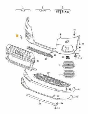NEW GENUINE AUDI Q3 14-18 FRONT BUMPER TOW HOOK EYE COVER CAP PRIMED 8U0807241AGRU - Image 2