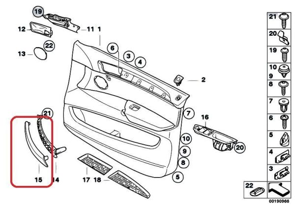 BMW NEW GENUINE E70 FRONT INTERIOR DOOR PULL TRIM BEIGE SENSATEC RIGHT O/S LHD 51416970152 - Image 2