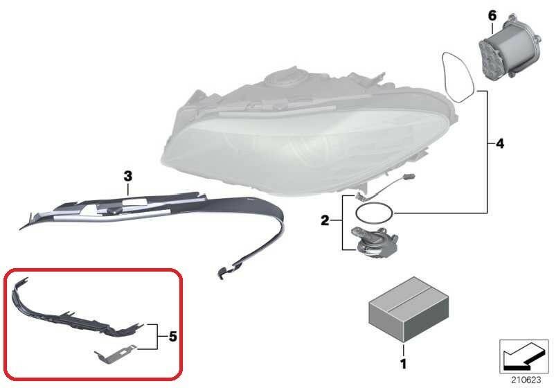 BMW NEW GENUINE 5 F10 F11 2009 - 2013/07 HEADLIGHT GUIDE RAIL WITH SPRING RIGHT 63117271898 - Image 2