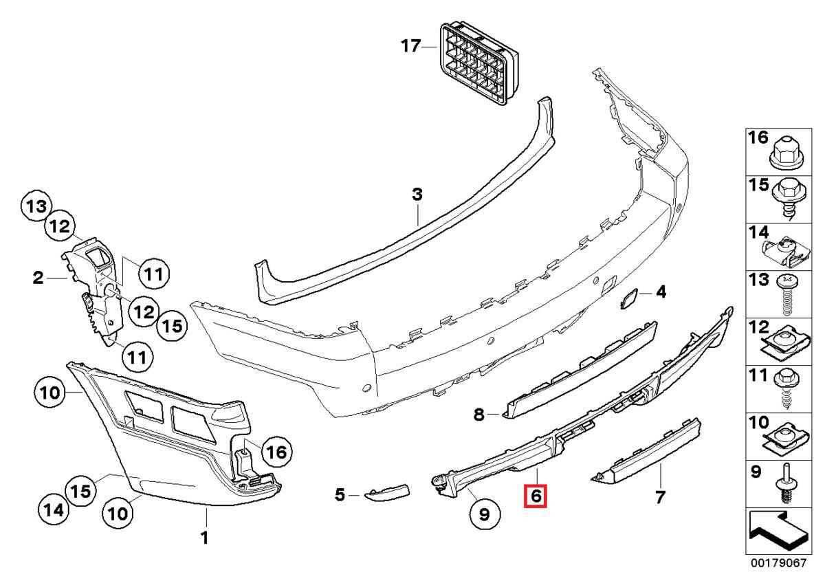 NEW GENUINE BMW X3 SERIES E83 REAR BUMPER COVER BOTTOM 51123416235 - Image 3