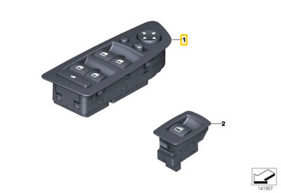 NEW GENUINE BMW 3 Z4 SERIES E93 E89 MAIN WINDOW SWITCH CONTROL BLACK LHD 61319217365 - Image 2