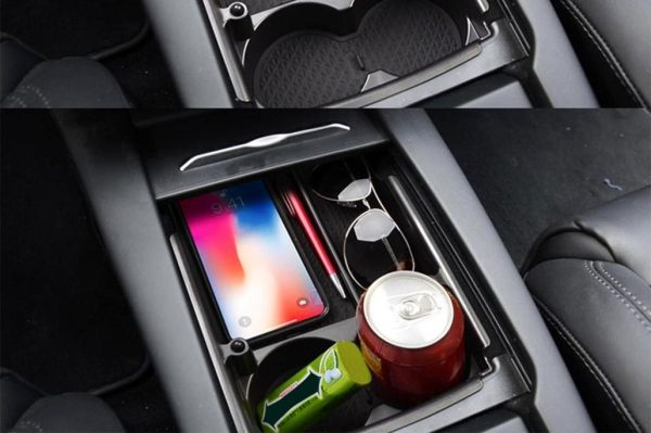 Central Console Storage Box suitable for Tesla Model S (2012-up) Model X (2015-up) Black - Image 8
