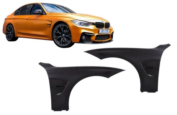 Front Fenders suitable for BMW 3 Series 3 F30 F31 (2011-up) Sedan Touring M3 Design Black - Image 19