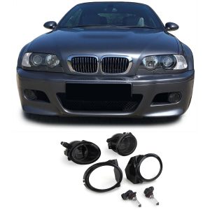 Smoked Fog lights set with covers and BULBS For BMW E46 M-Spor/ M3 Front bumper