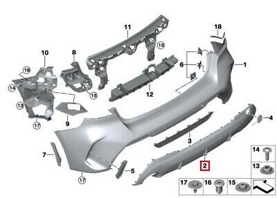NEW GENUINE BMW 1 F40 M SPORT 1.6 DIESEL 1.8 PETROL REAR BUMPER LOWER DIFFUSER 51128070950 - Image 2