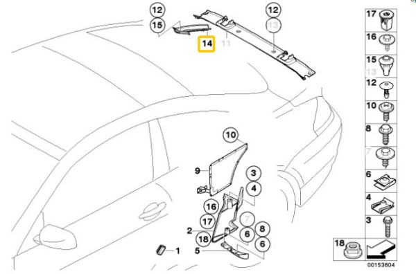 NEW GENUINE BMW 6 SERIES E63 LEFT N/S WATER CHANNEL COVER 51717124909 - Image 2