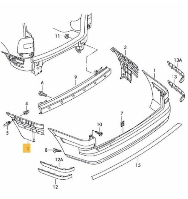 NEW GENUINE VW SHARAN 01-10 REAR BUMPER HOLDER BRACKET LEFT N/S 7M3807393 - Image 2