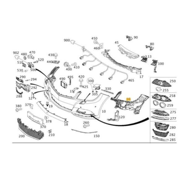 NEW GENUINE MERCEDES BENZ W204 C63 AMG FRONT BUMPER MOUNTING BRACKET LEFT N/S A2048854765 - Image 2