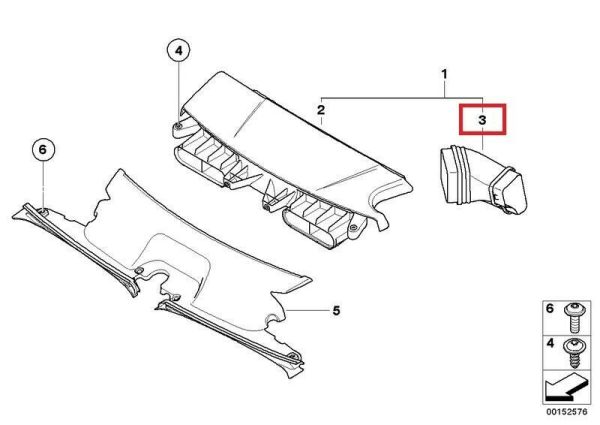 BMW GENUINE X3 E83 SERIES 2003-2007 2.5i 3.0i ENGINE AIR INTAKE HOSE PIPE 13713402851 - Image 2