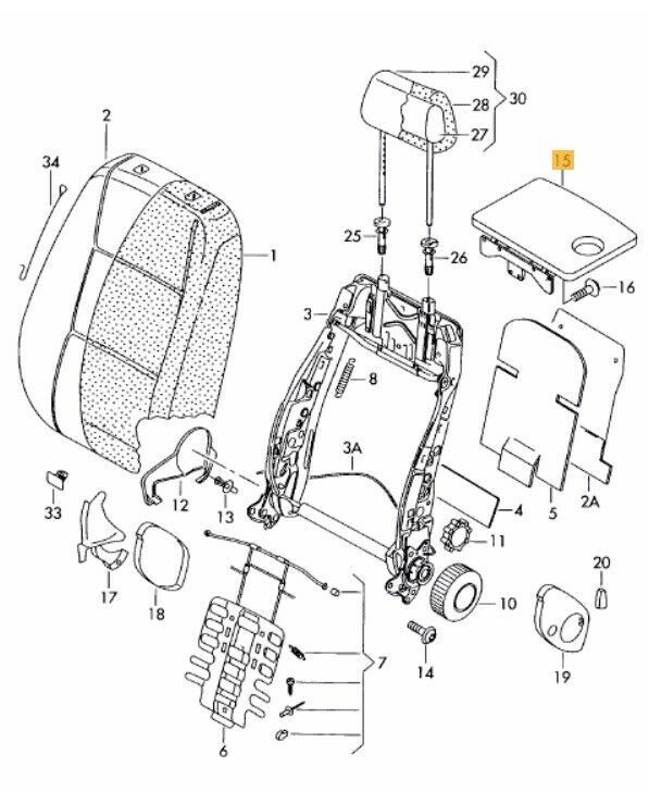 NEW GENUINE VW GOLF PLUS SHARAN TIGUAN TOURAN FOLDING TABLE DRINK HOLDER BRACKET 1T0881861E71N - Image 2