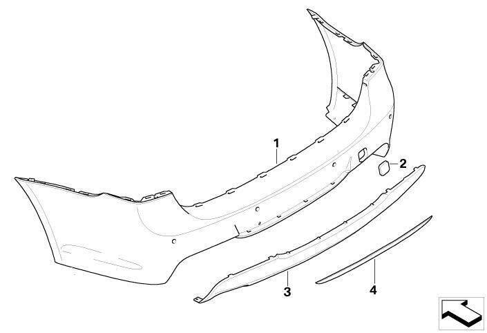 BMW NEW GENUINE 3 SERIES E90 E91 04-12 M SPORT REAR LOWER BUMPER TRIM 51128040152 - Image 3