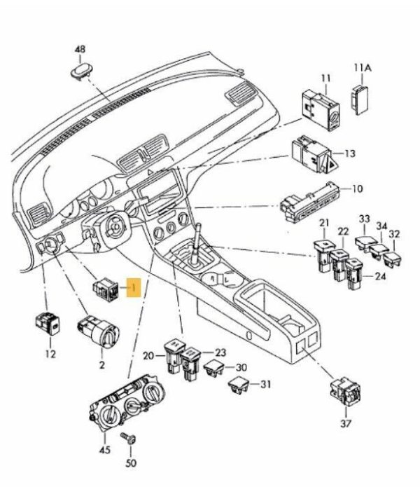 NEW GENUINE VW PASSAT B6 05-11 HEADLIGHT ADJUSTING CONTROL SWITCH 3C0941333AREH - Image 2