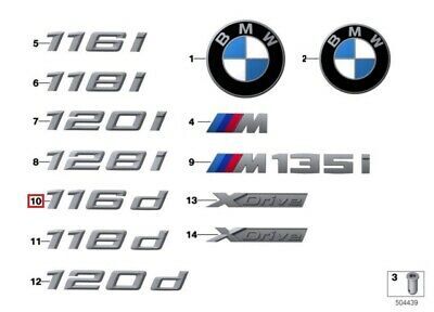 NEW GENUINE BMW 1 SERIES F40 REAR  LETTERING LABEL 116d BADGE 51147473348 - Image 2