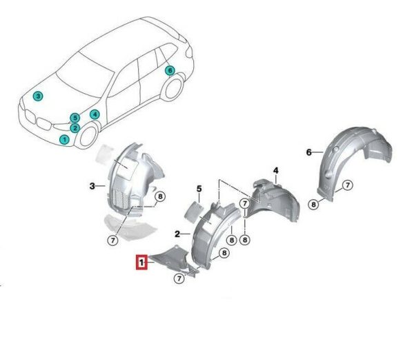 NEW GENUINE BMW X3 G01 X4 G02 FRONT UNDERBODY COVER BOTTOM RIGHT O/S 51717445680 - Image 4