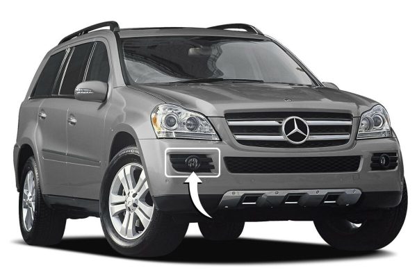 NEW GENUINE MERCEDES BENZ GL X164 06-08 FRONT BUMPER FOG LIGHT GRILL RIGHT O/S A1648851223 - Image 2