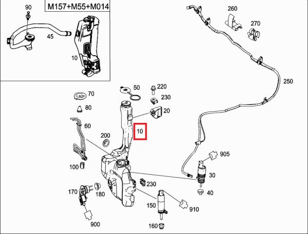 NEW GENUINE MERCEDES BENZ C CLASS W204 WINDOW WASHER TANK A2048690200 - Image 2