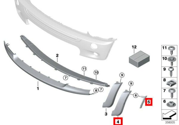 GENUINE MINI R53 LCI FRONT & REAR BUMPER BLACK SIDE SPOILERS WITH SIDE MARKERS - Image 2