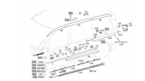 NEW GENUINE MERCEDES BENZ VITO 639 LEFT N/S LOADING DOOR MOULDING BLACK A63969010629B51 - Image 2