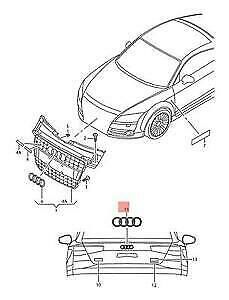 NEW GENUINE AUDI RS5 S5 REAR CHROME RINGS EMBLEM 8T0853742B2ZZ - Image 2