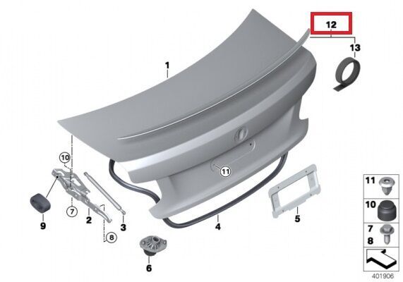BMW NEW GENUINE 2 SERIES F22 F87 REAR TRUNK M2 STYLE SPOILER PRIMED 51628057648 - Image 2