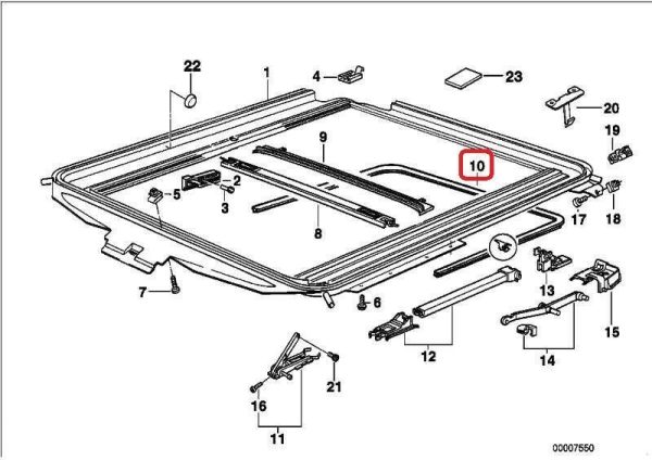 BMW NEW GENUINE SLIDING LIFTING ROOF SUNROOF FRAME GASKET SEAL 54128220030 - Image 2