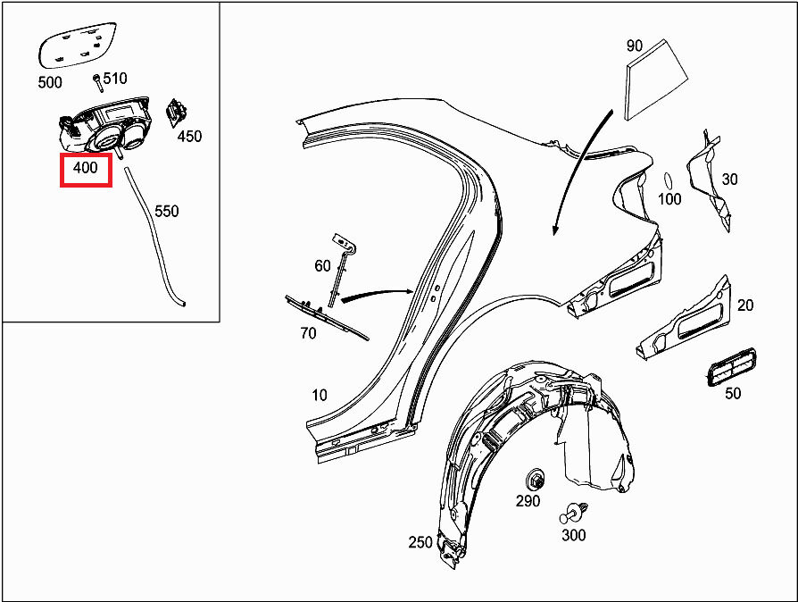 NEW GENUINE MERCEDES BENZ C CLASS W205 FUEL TANK CAP COVER A2056303204 - Image 2